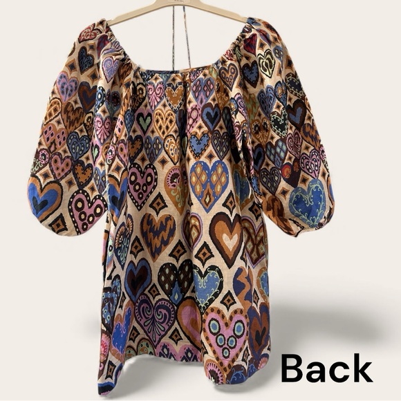 NWOT Farm Rio Hearts Ikat Mini Dress Size XS - Picture 16 of 16